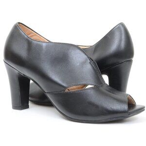 Life Stride Caren Women's Size 7M Black Heels Open-Toe Comfort Goth Whimsigoth